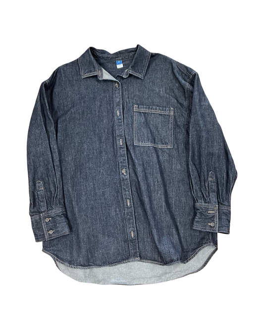 Jacket Shirt By Old Navy In Blue Denim, Size:M