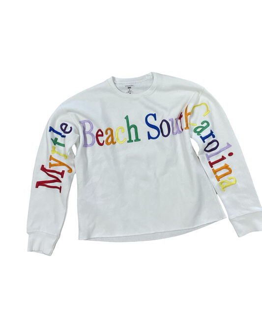 Sweatshirt Crewneck By Clothes Mentor In White, Size:M