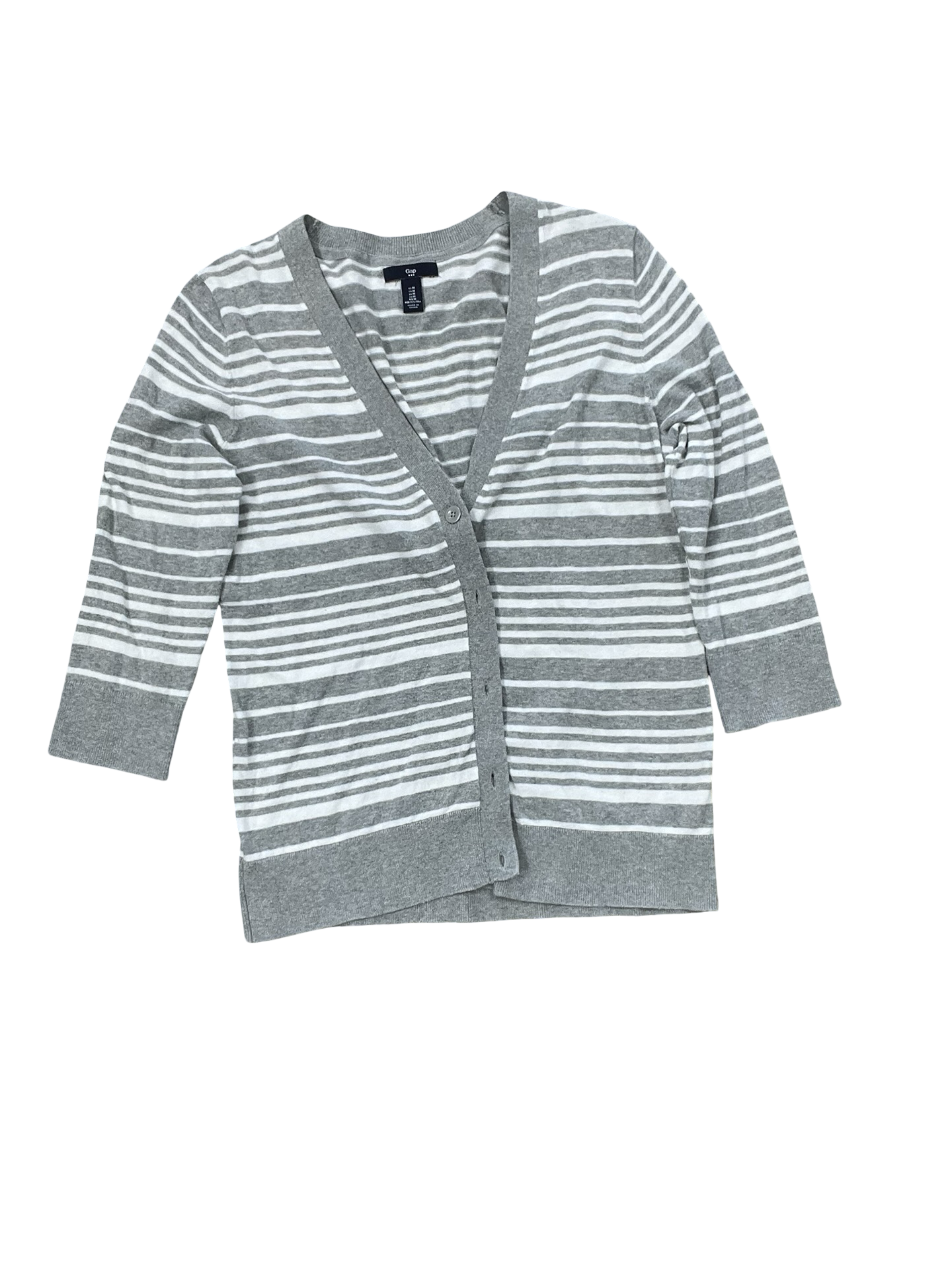Cardigan By Gap In Grey & White, Size:M
