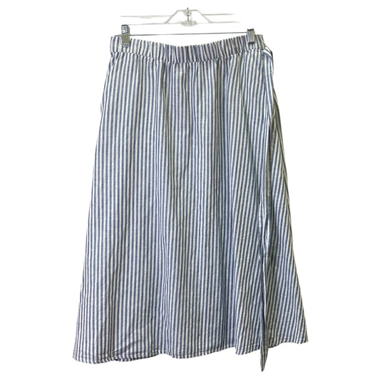 Skirt Midi By Talbots In Blue & White, Size:Xlp