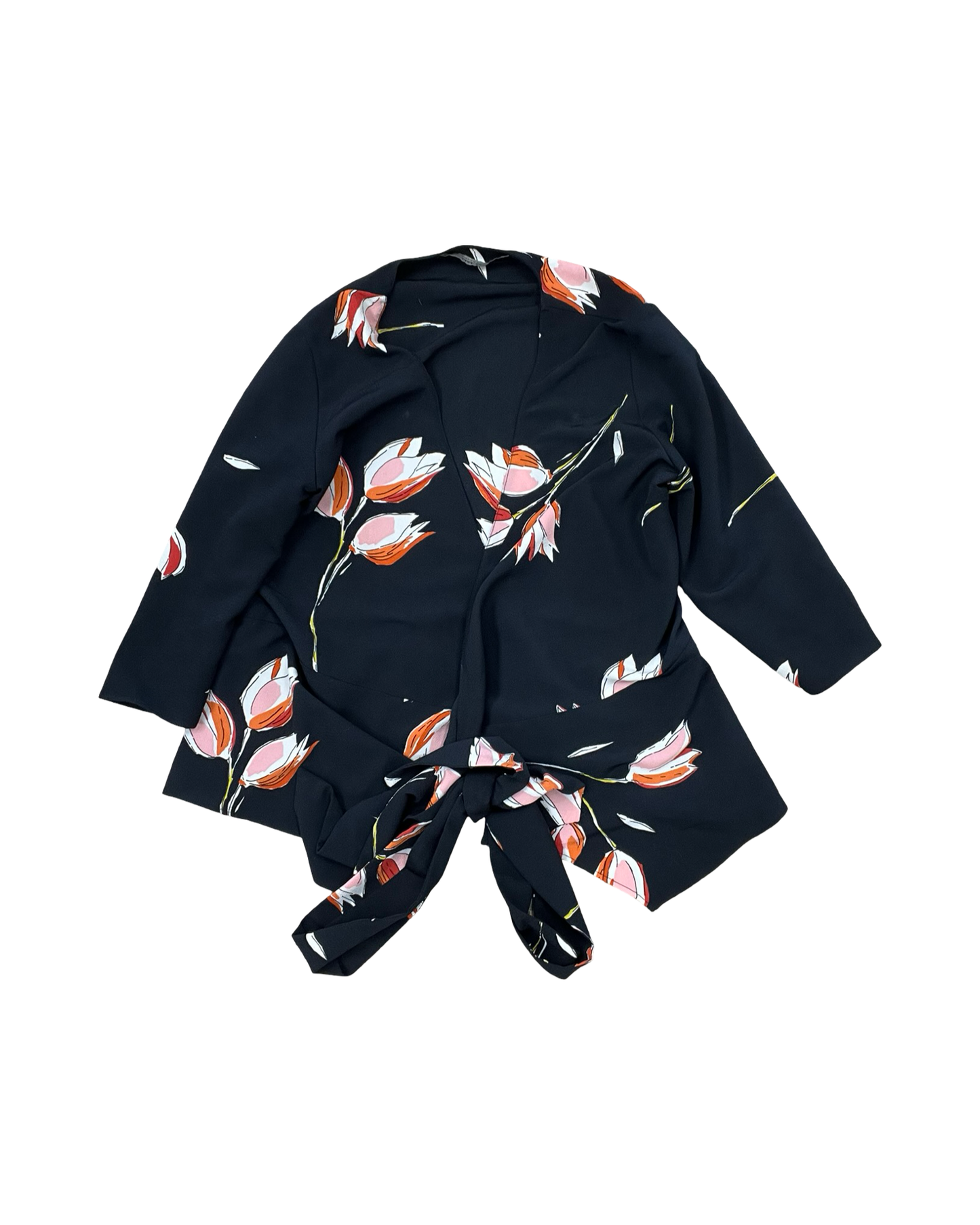 Top 3/4 Sleeve By Zara Basic In Black, Size:S