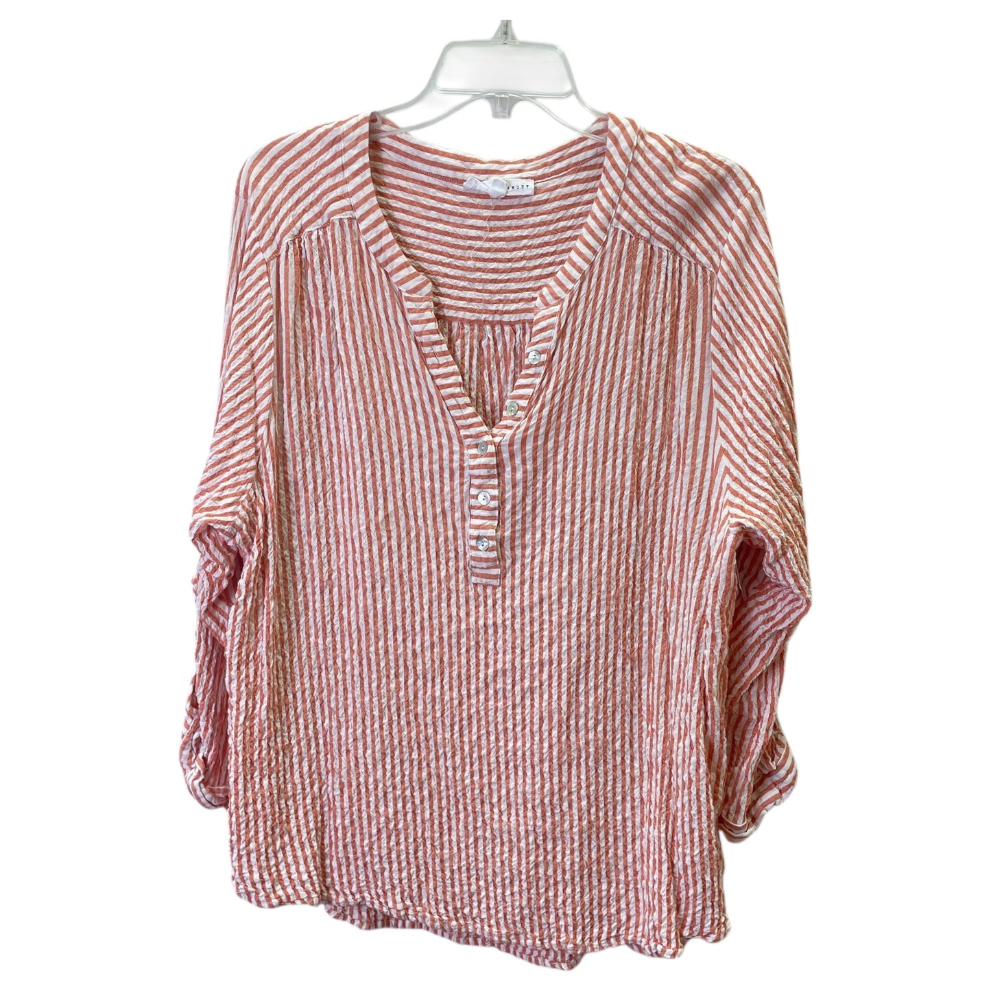 Top Ls By Jane And Delancey In Orange & White, Size:3X