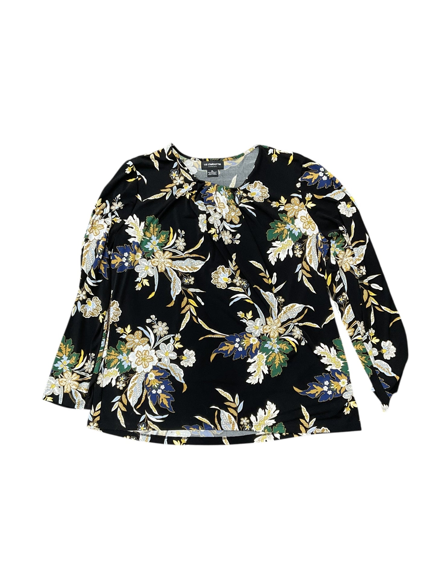 Top Ls By Liz Claiborne In Black, Size:Xl