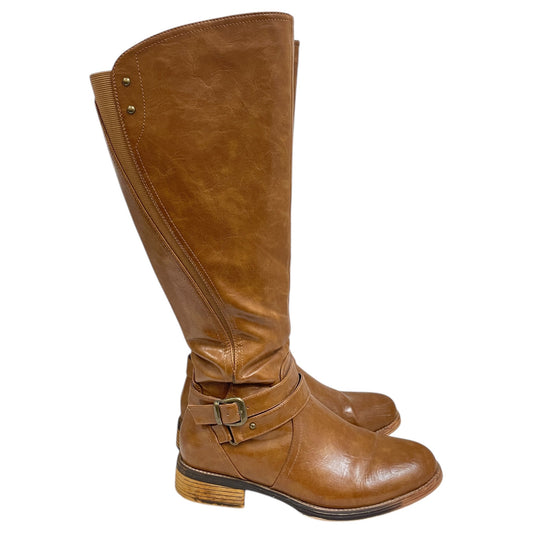 Boots Knee Flats By Wanted In Brown, Size:8