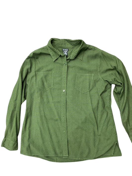 Blouse Ls By Northcrest In Green, Size:Xl