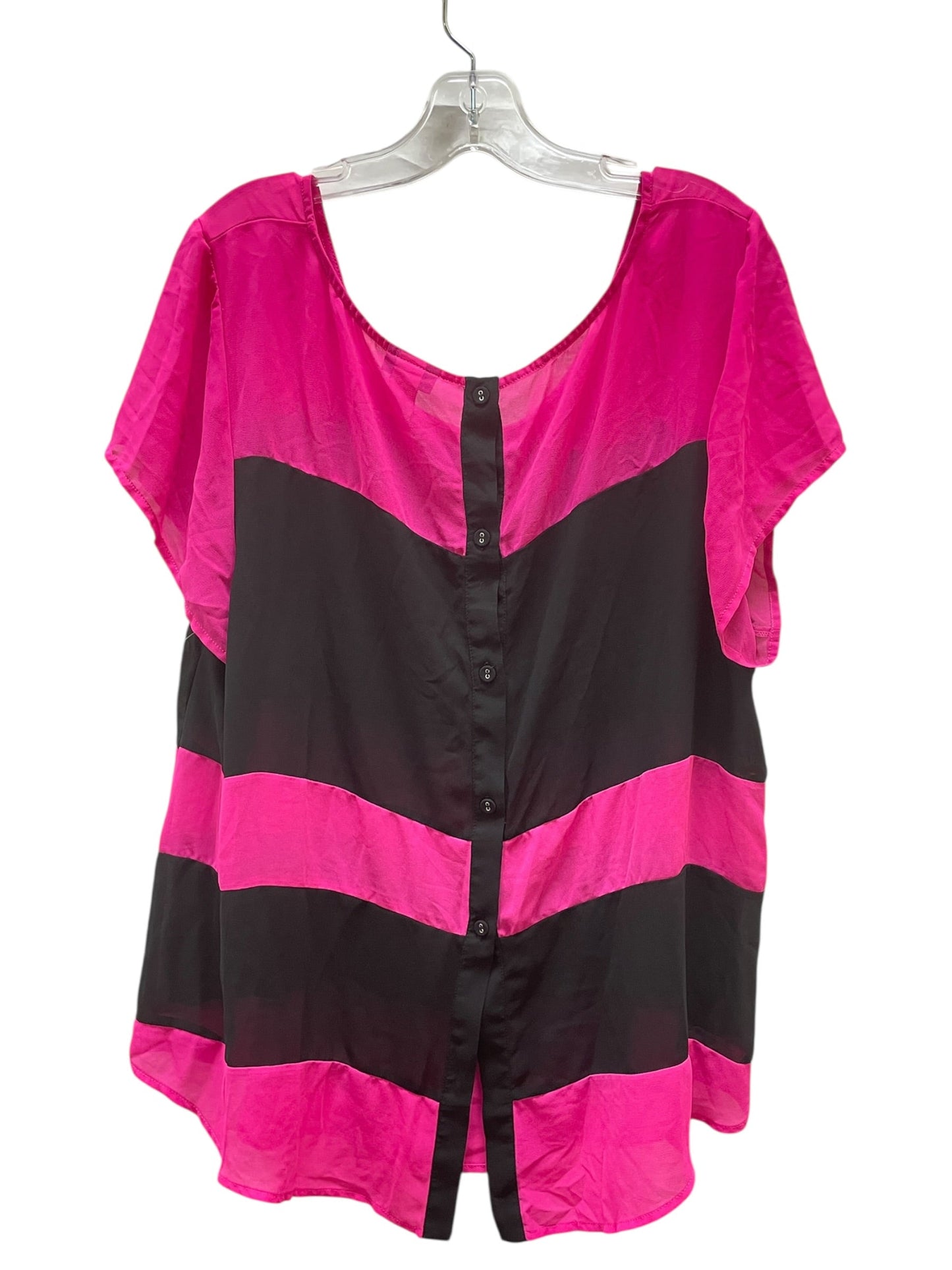 Blouse Ss By Torrid In Black & Pink, Size:2X