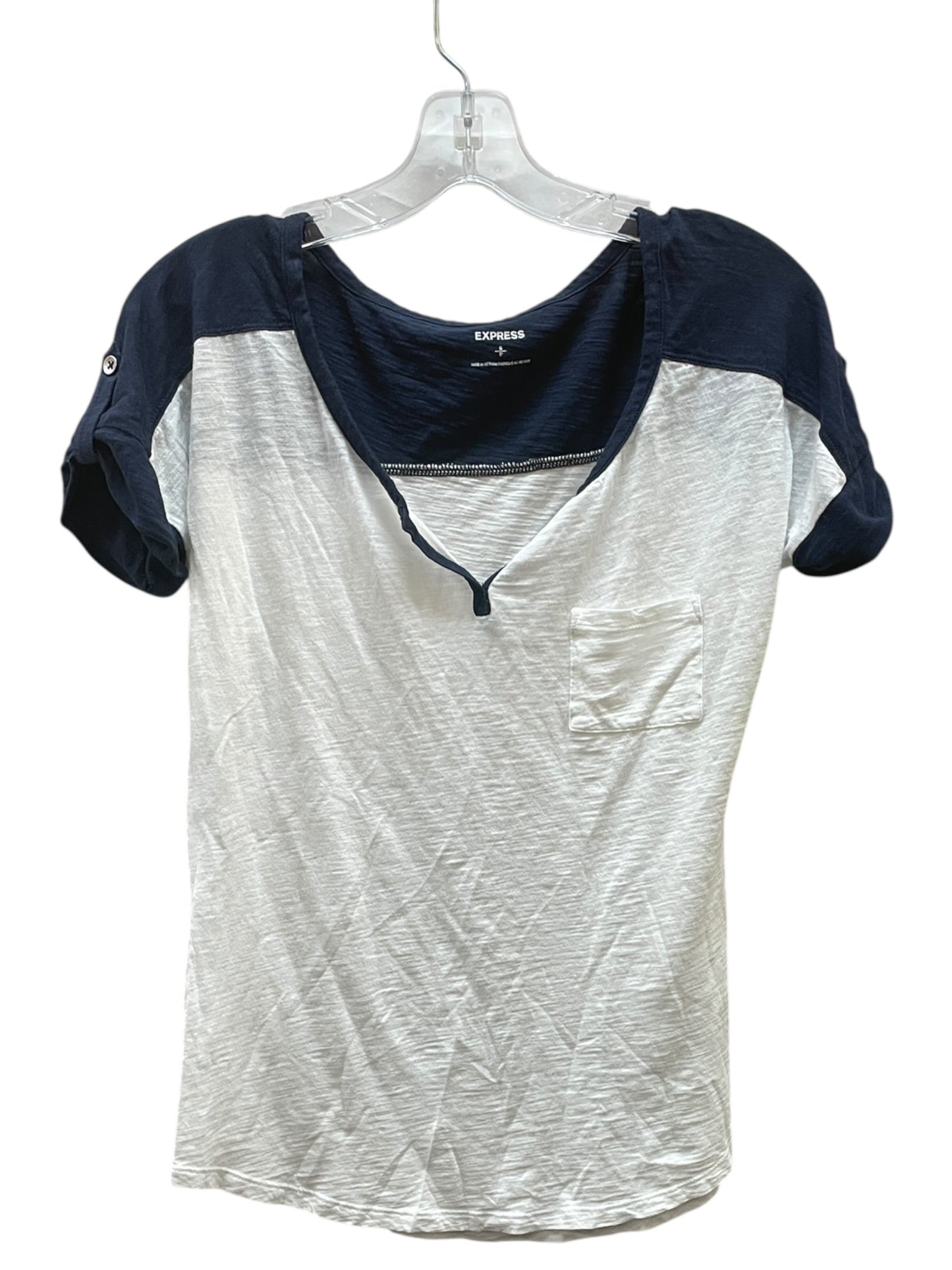 Top Ss By Express In Blue & White, Size:Sp