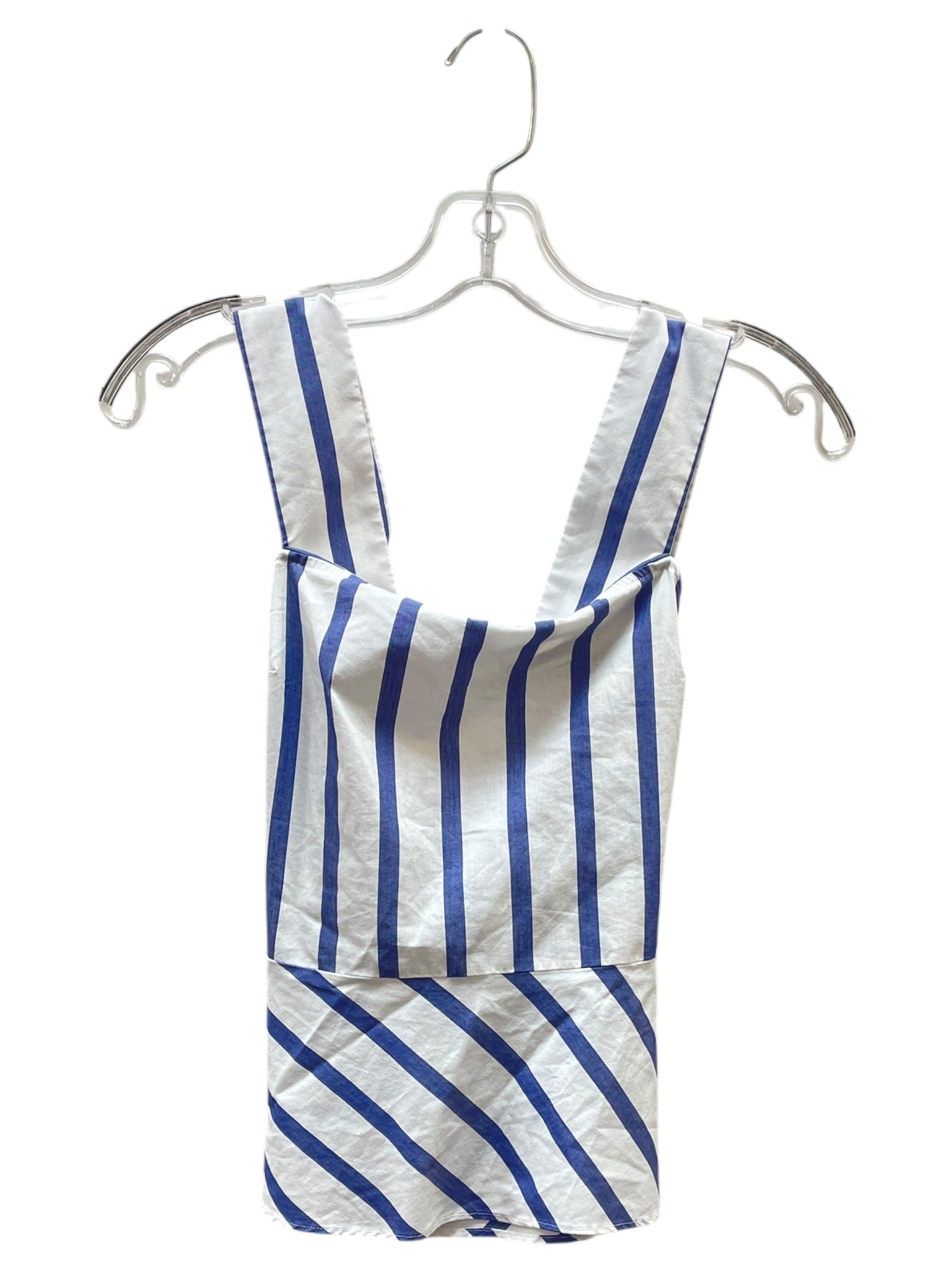 Top Sleeveless By Express In Blue & White, Size:4