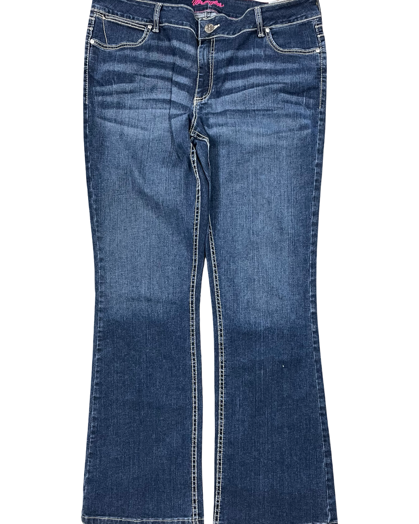 Jeans Boot Cut By Wrangler In Blue Denim, Size:18