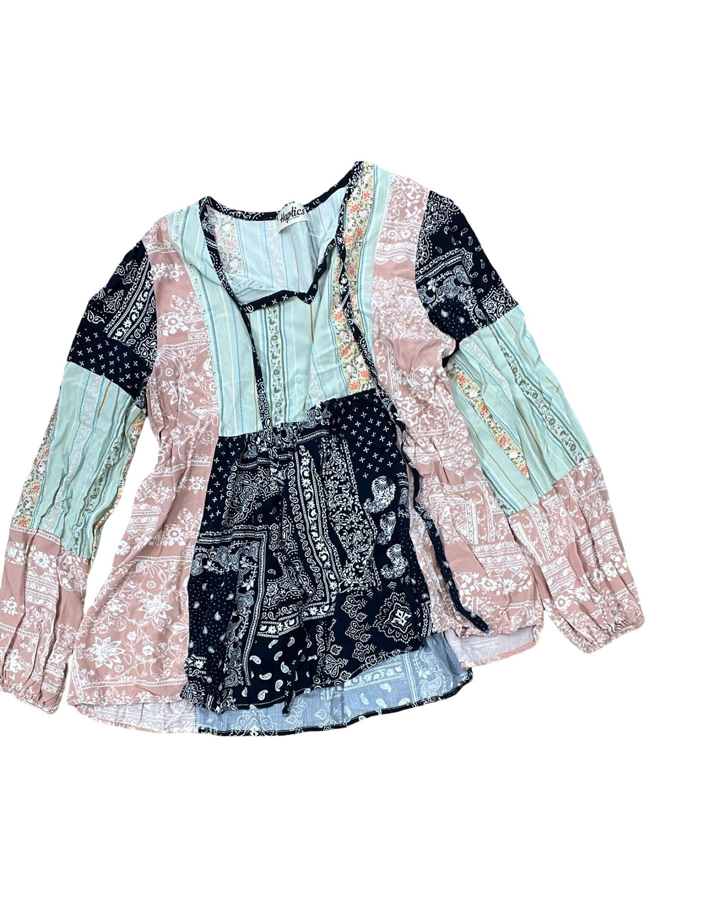 Top Ls By Haptics In Green & Pink, Size:M