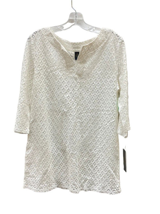 Top 3/4 Sleeve By Laundry In White, Size:M