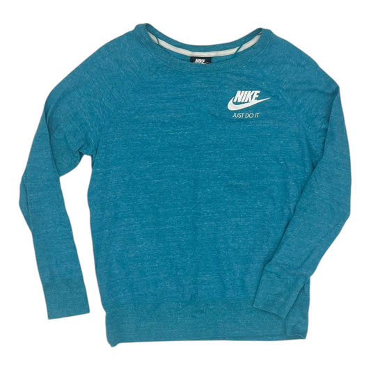 Athletic Top Ls Crewneck By Nike In Blue, Size:M