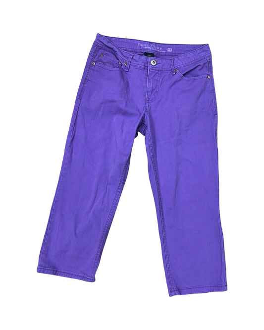 Jeans Cropped By Faded Glory In Purple Denim, Size:10