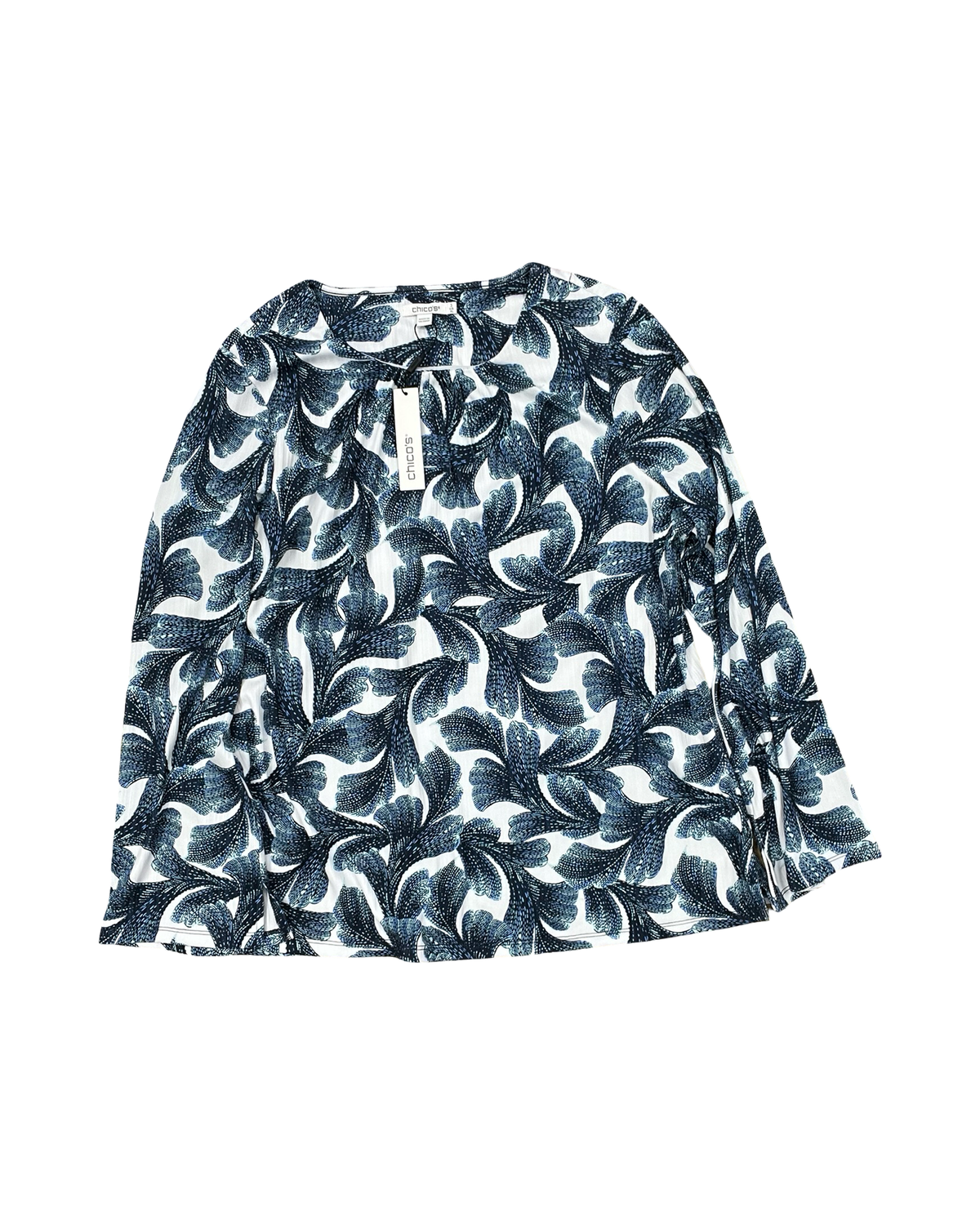 Top Ls By Chicos In Blue & White, Size:Xl