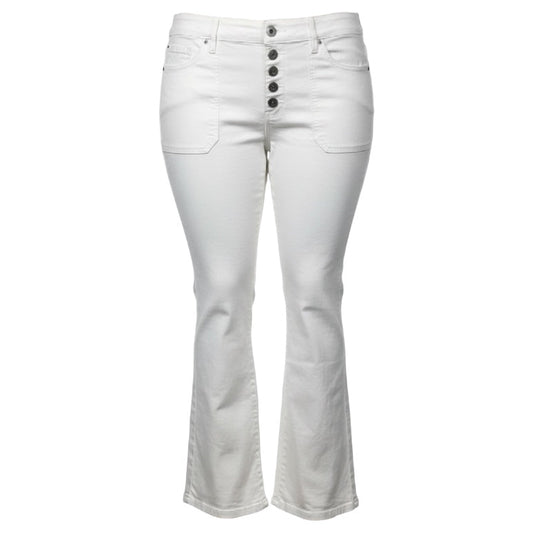 Flare Super Soft Mid-Rise Jeans By Torrid In White, Size: 12