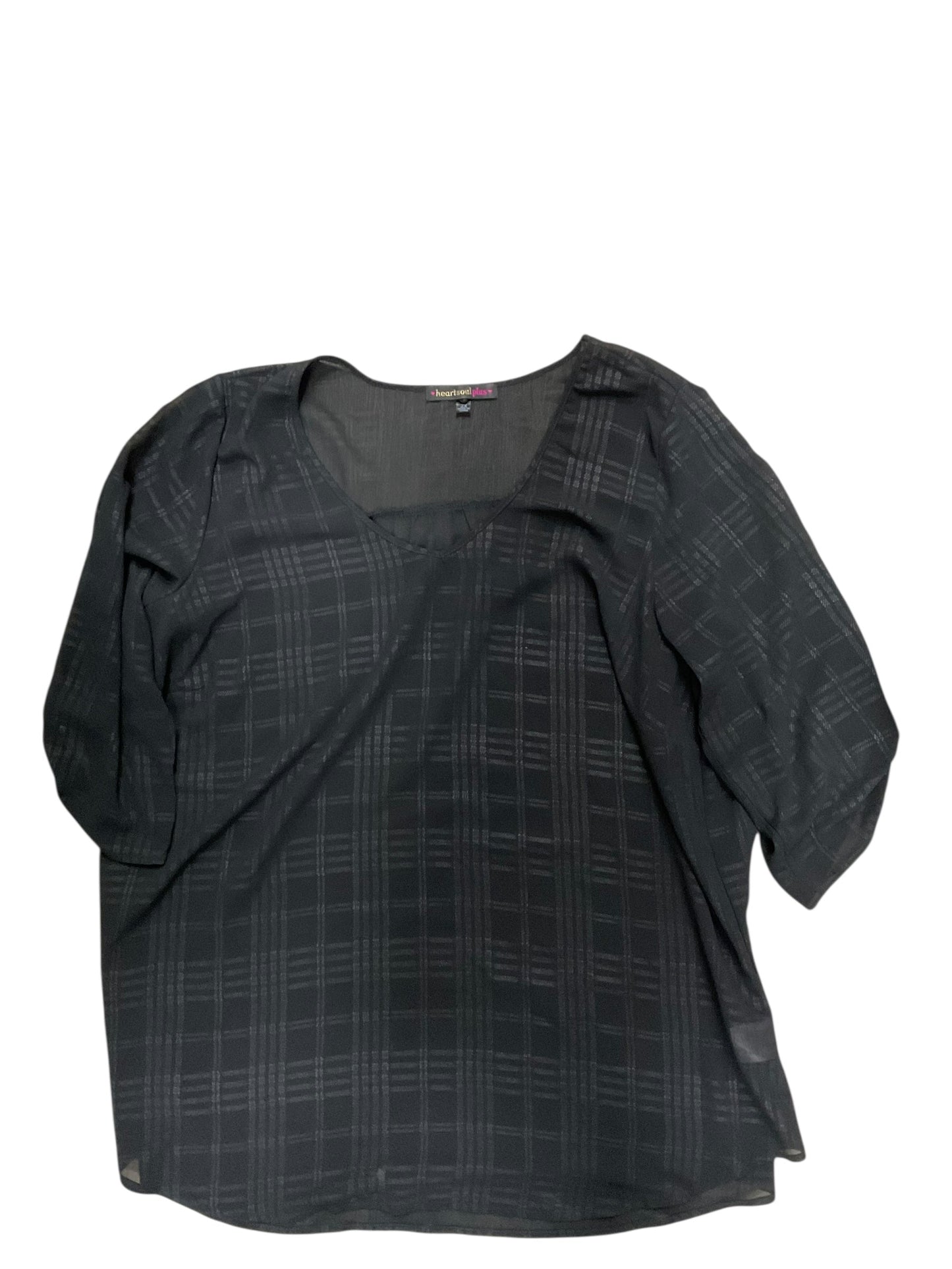 Top Ss By Heart And Soul In Black, Size:2X