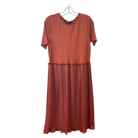Dress Casual Midi By Zara In Orange, Size:M