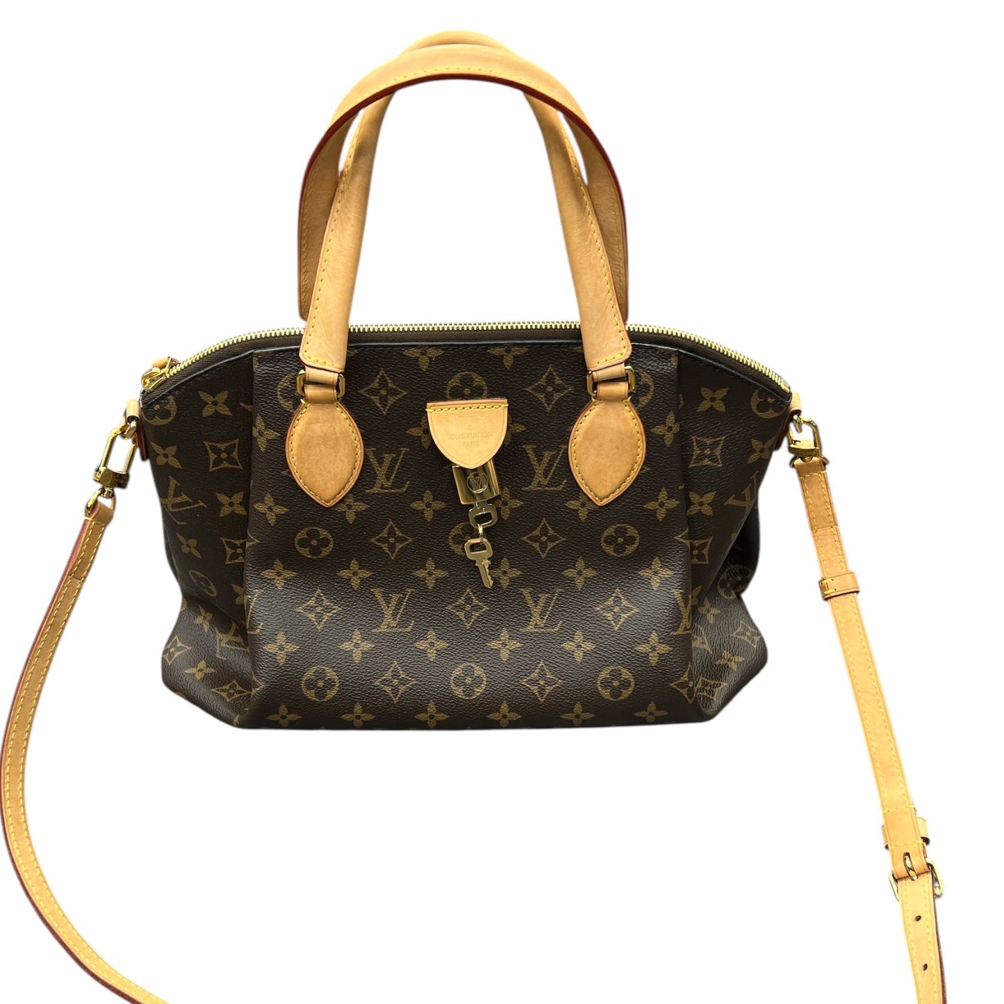 Handbag Luxury Designer By Louis Vuitton In Brown, Size:Large