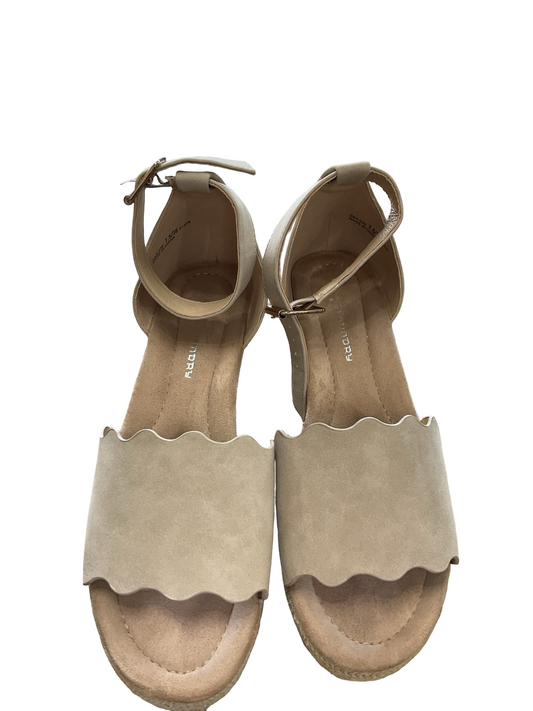 Sandals Heels Block By Laundry In Tan, Size:7.5