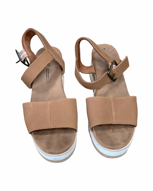 Sandals Heels Platform By Toms In Brown, Size:7