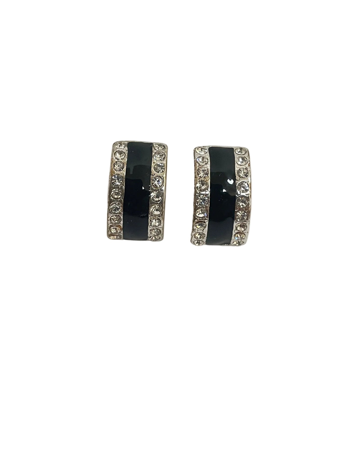 Earrings Hoop By Dillards In Black & Silver