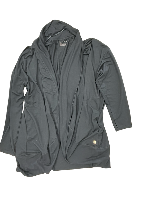 Sweater Cardigan By Livi Active In Black, Size:3X