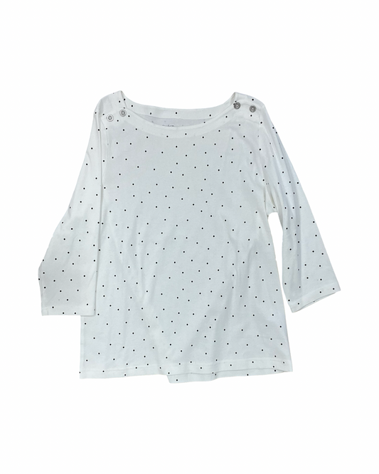 Top 3/4 Sleeve By Croft And Barrow In White, Size:1X