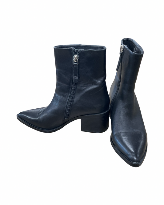 Boots Ankle Heels By Steve Madden In Black, Size:6.5