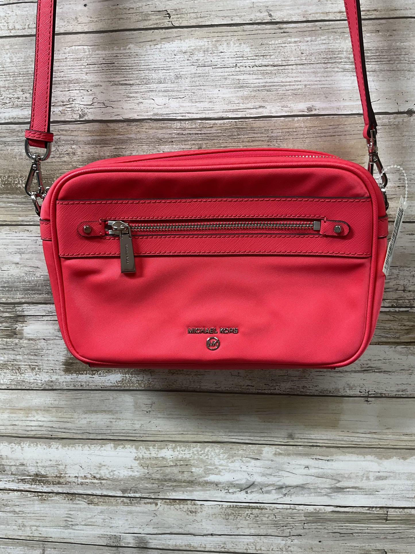 Crossbody Designer By Michael Kors In Coral, Size:Small