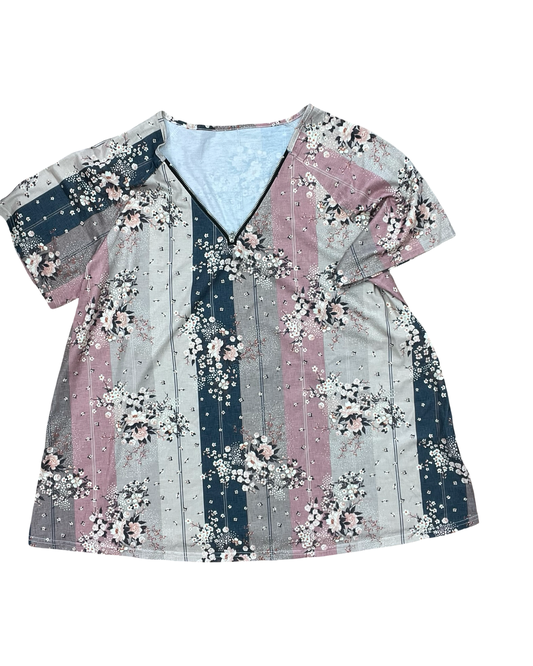 Top Ss By Clothes Mentor In Pink & Tan, Size:2X