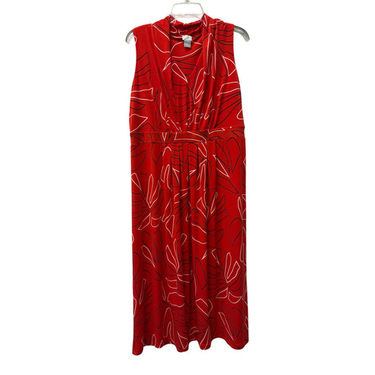 Dress Casual Midi By Chicos In Red, Size:L