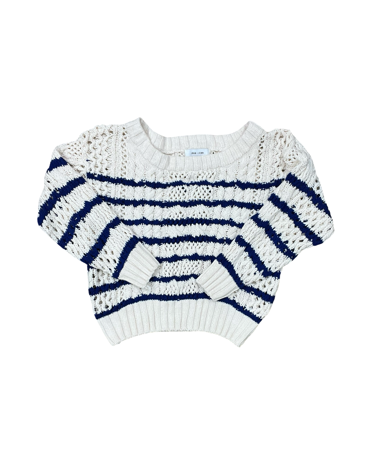 Sweater By John + Jenn In Blue & Cream, Size:S