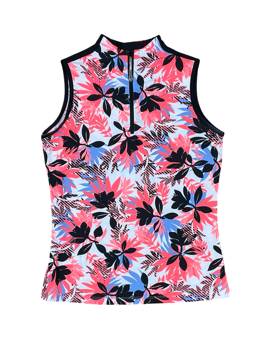 Top Sleeveless By Tail In Black & Pink, Size:S