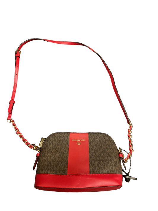 Handbag Designer By Michael Kors In Brown & Red, Size:Small