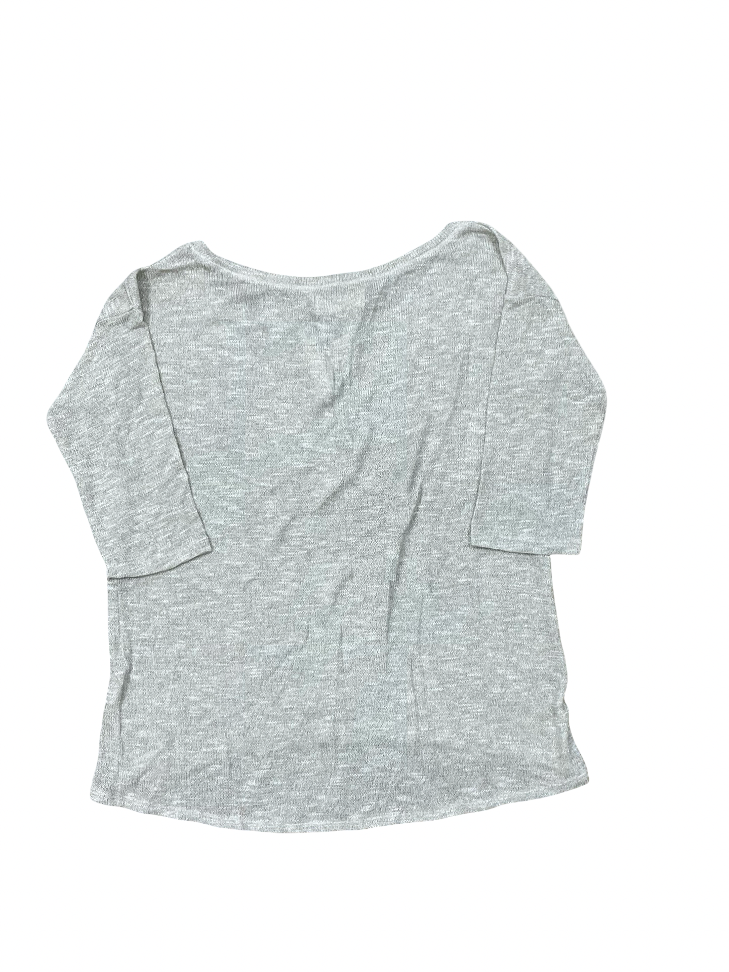 Top 3/4 Sleeve By Abercrombie And Fitch In Tan & White, Size:L
