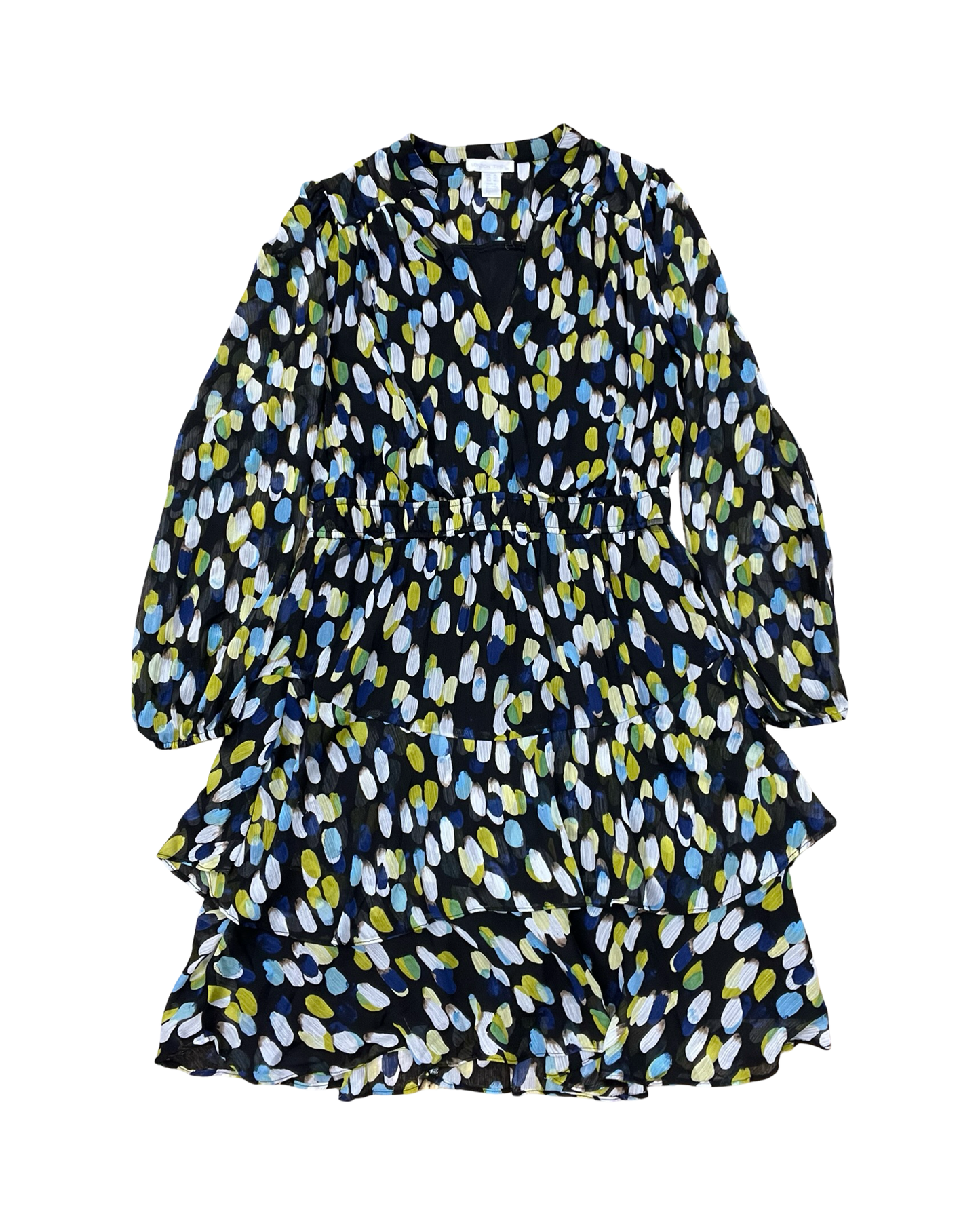 Dress Casual Midi By London Times In Black & Green, Size:10