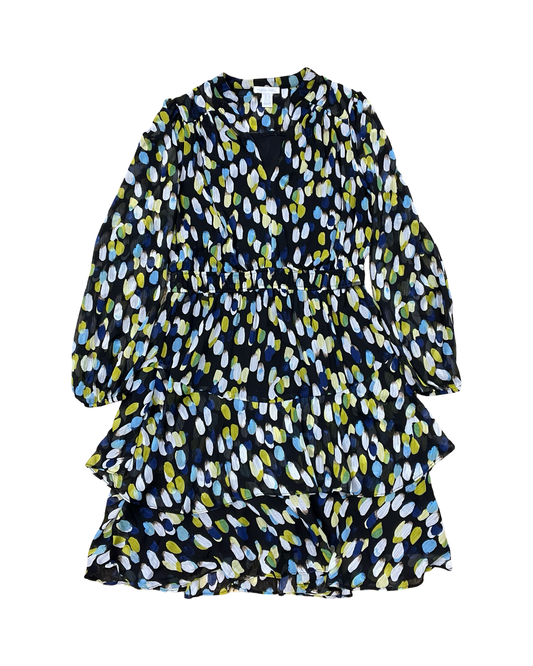Dress Casual Midi By London Times In Black & Green, Size:10