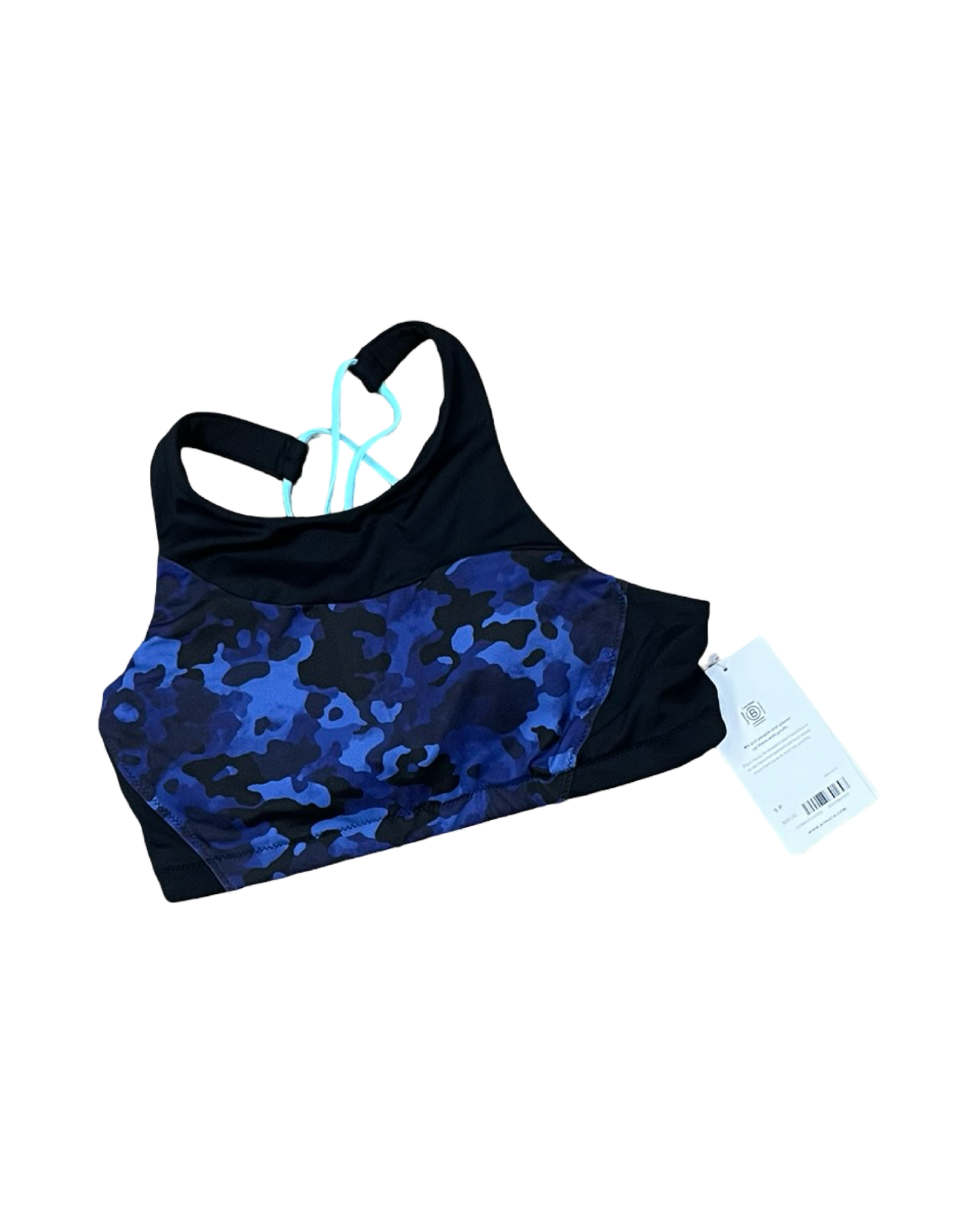 Athletic Bra By Athleta In Black & Blue, Size:S