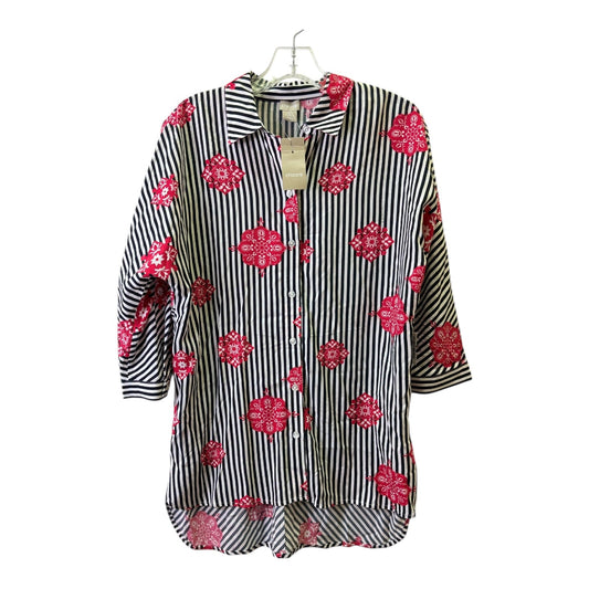 Top Ls By Chicos In Black & Pink, Size:S