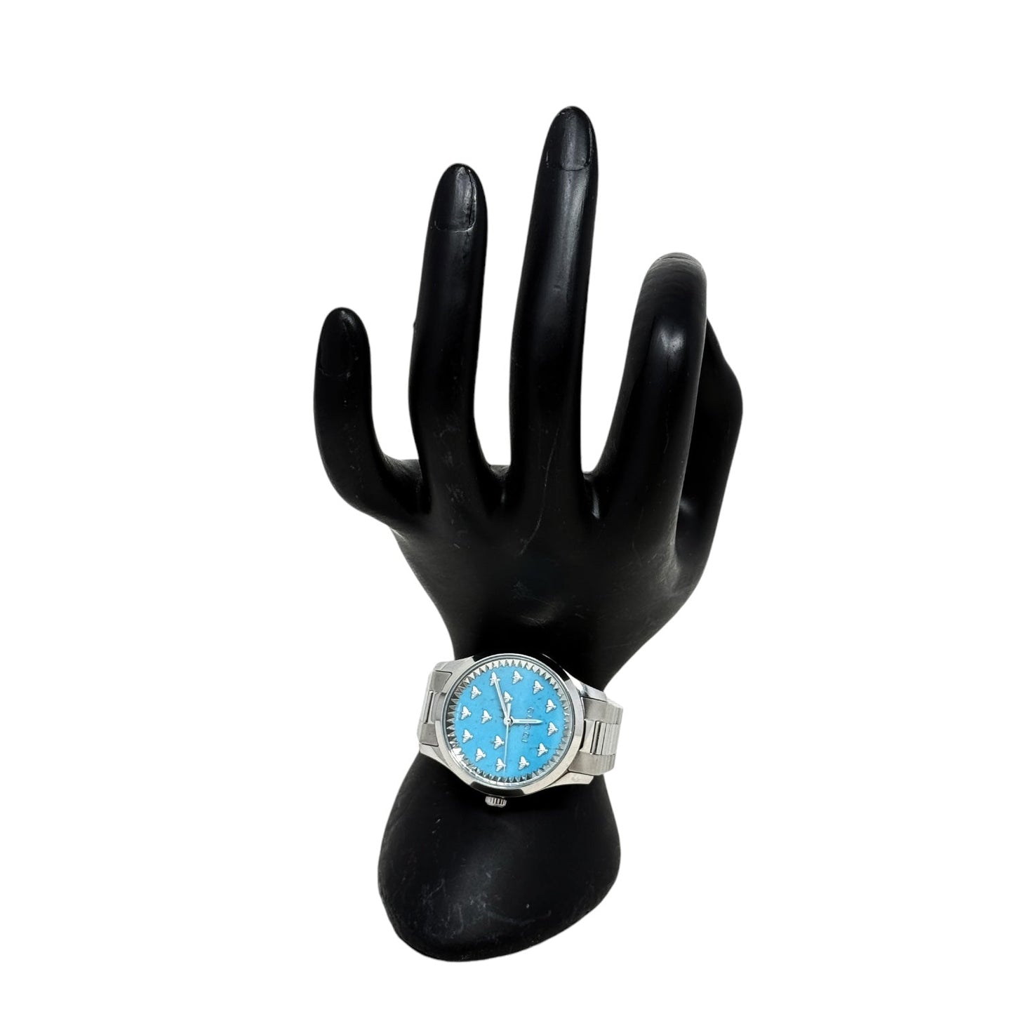 G-Timeless Turquoise Watch With Bees, 32MM Luxury Designer By Gucci, Size: Medium