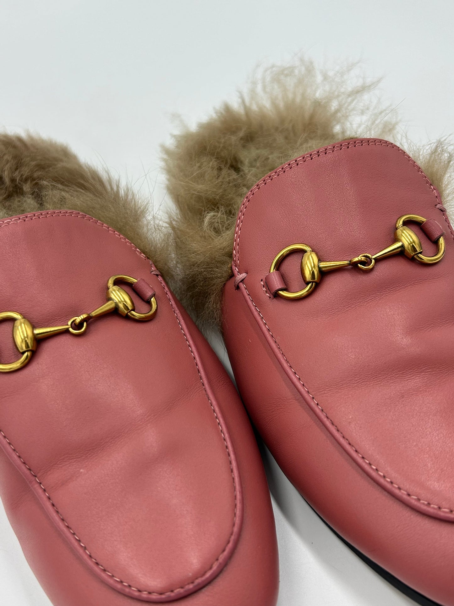 Gucci Princetown Horsebit Fur Designer Mules  Size: 6/36