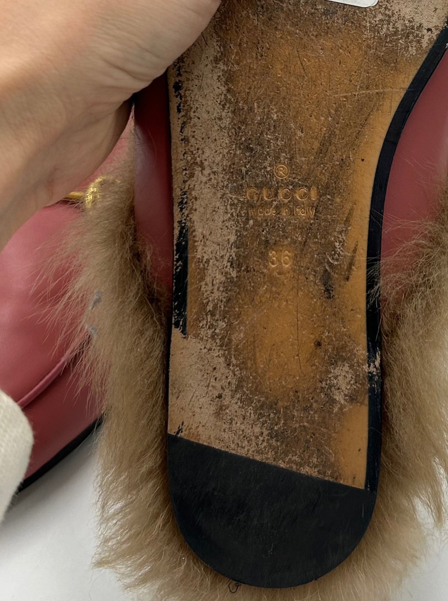 Gucci Princetown Horsebit Fur Designer Mules  Size: 6/36