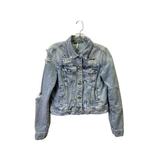 Jacket Denim By Free People In Blue Denim, Size:S