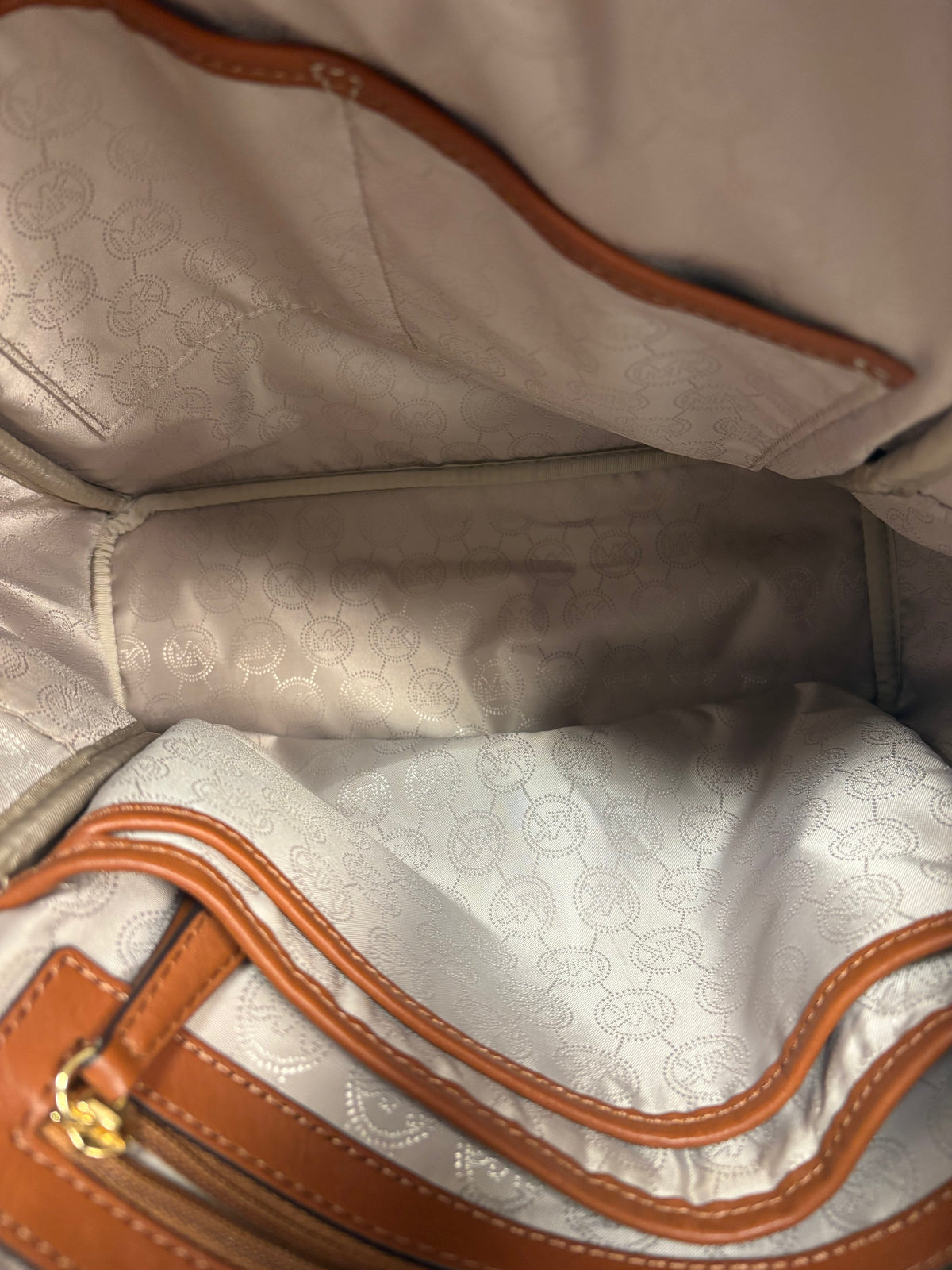 Backpack Designer By Michael Kors In Brown & Cream, Size:Medium
