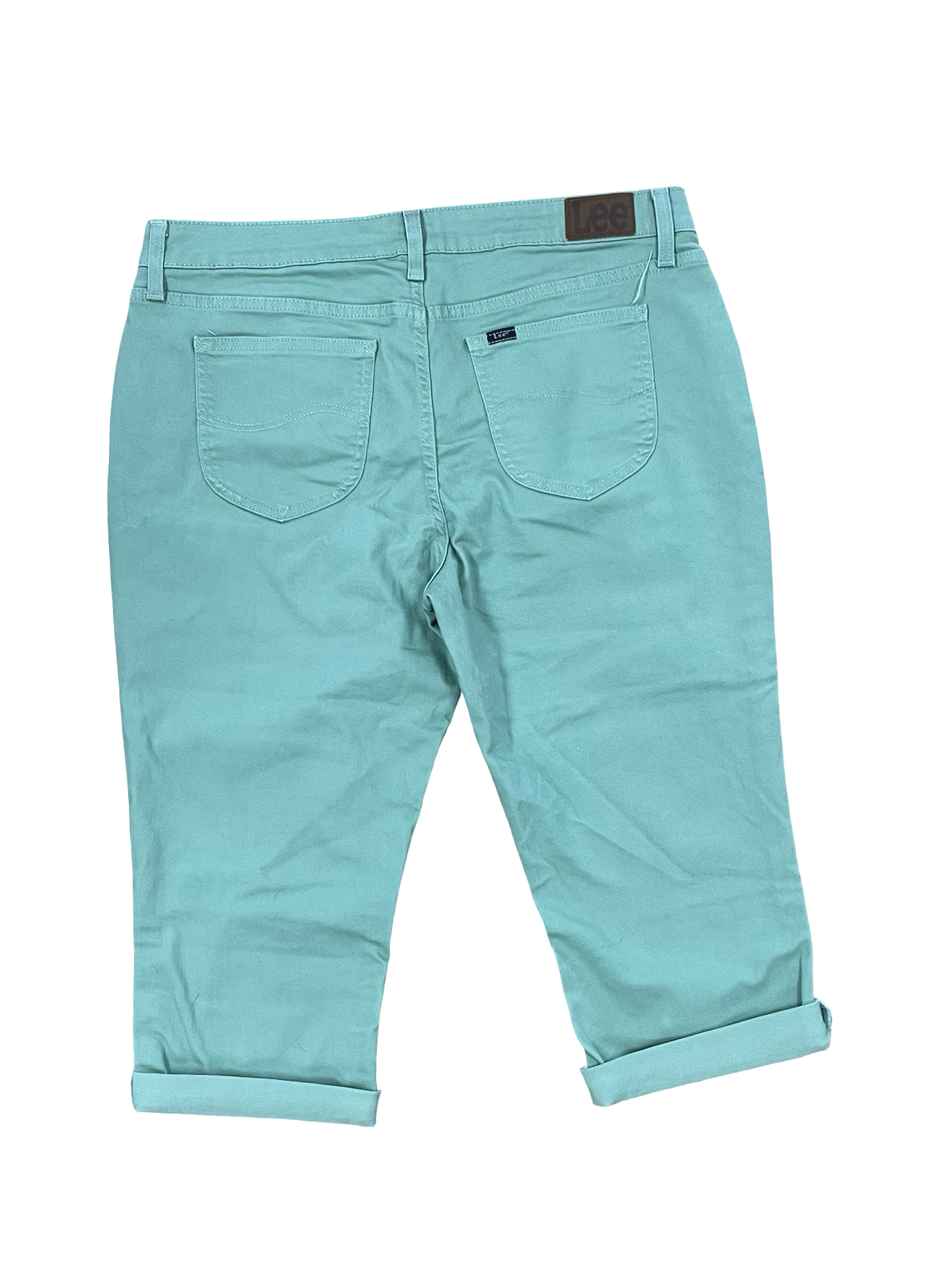 Jeans Cropped By Lee In Green Denim, Size:18