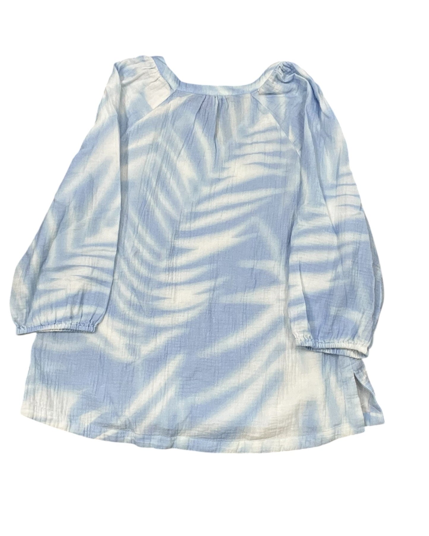 Top 3/4 Sleeve By Soft Surroundings In Blue & White, Size:L
