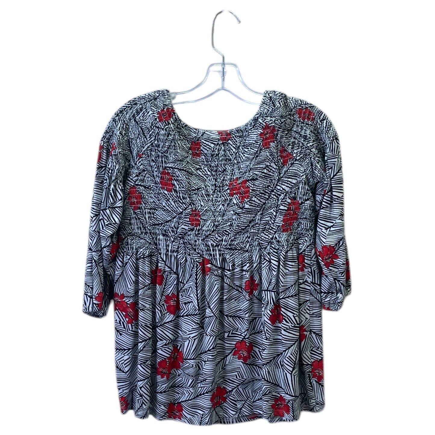 Top 3/4 Sleeve By J. Jill In Black & White, Size:Xs