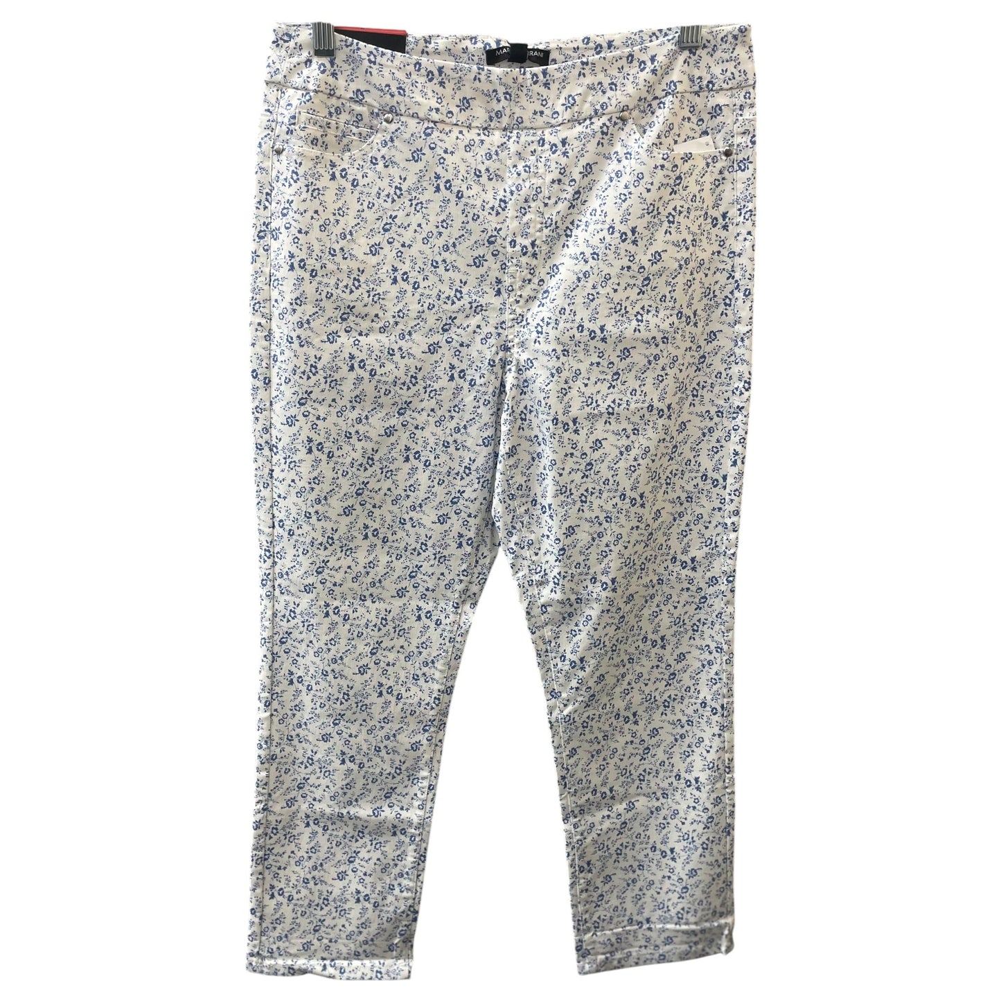 Pants Cropped By Mario Serrani In Blue & White, Size:8