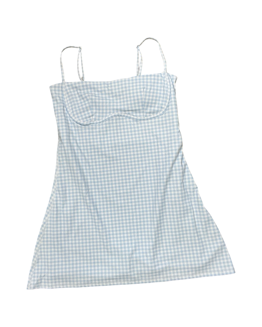 Romper By Clothes Mentor In Blue & White, Size:L