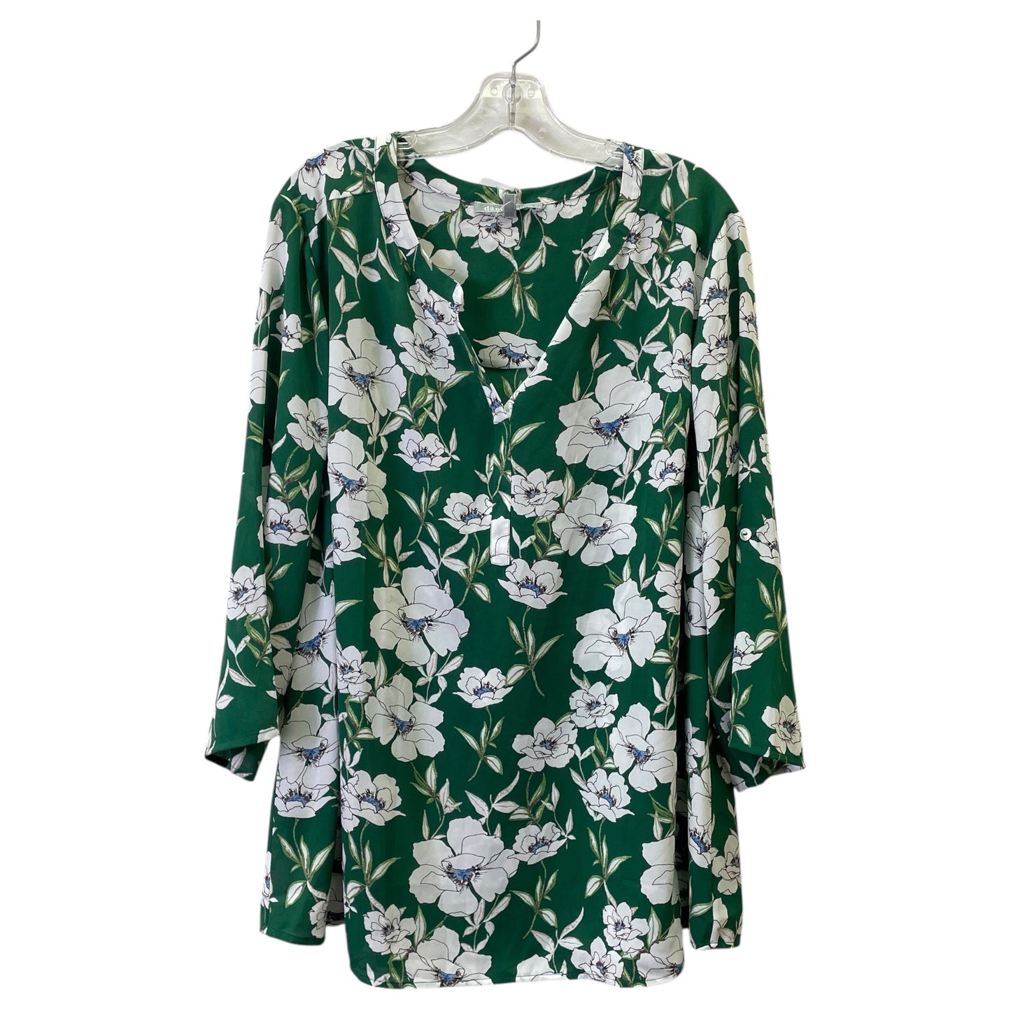 Top Ls By Daniel Rainn In Green & White, Size:3X